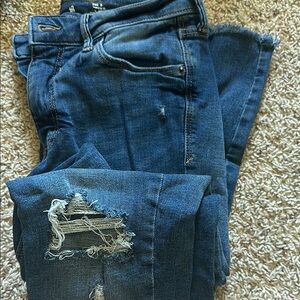 Women's Blue Distressed Jeans
